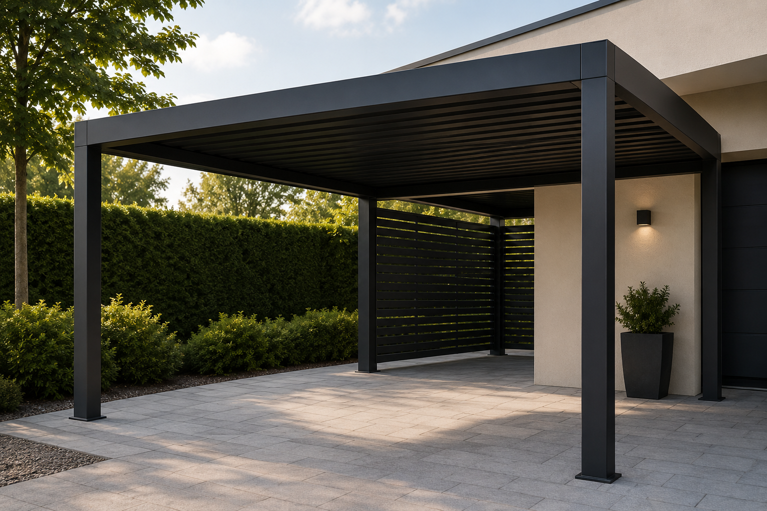 Moderner Carport ohne Auto